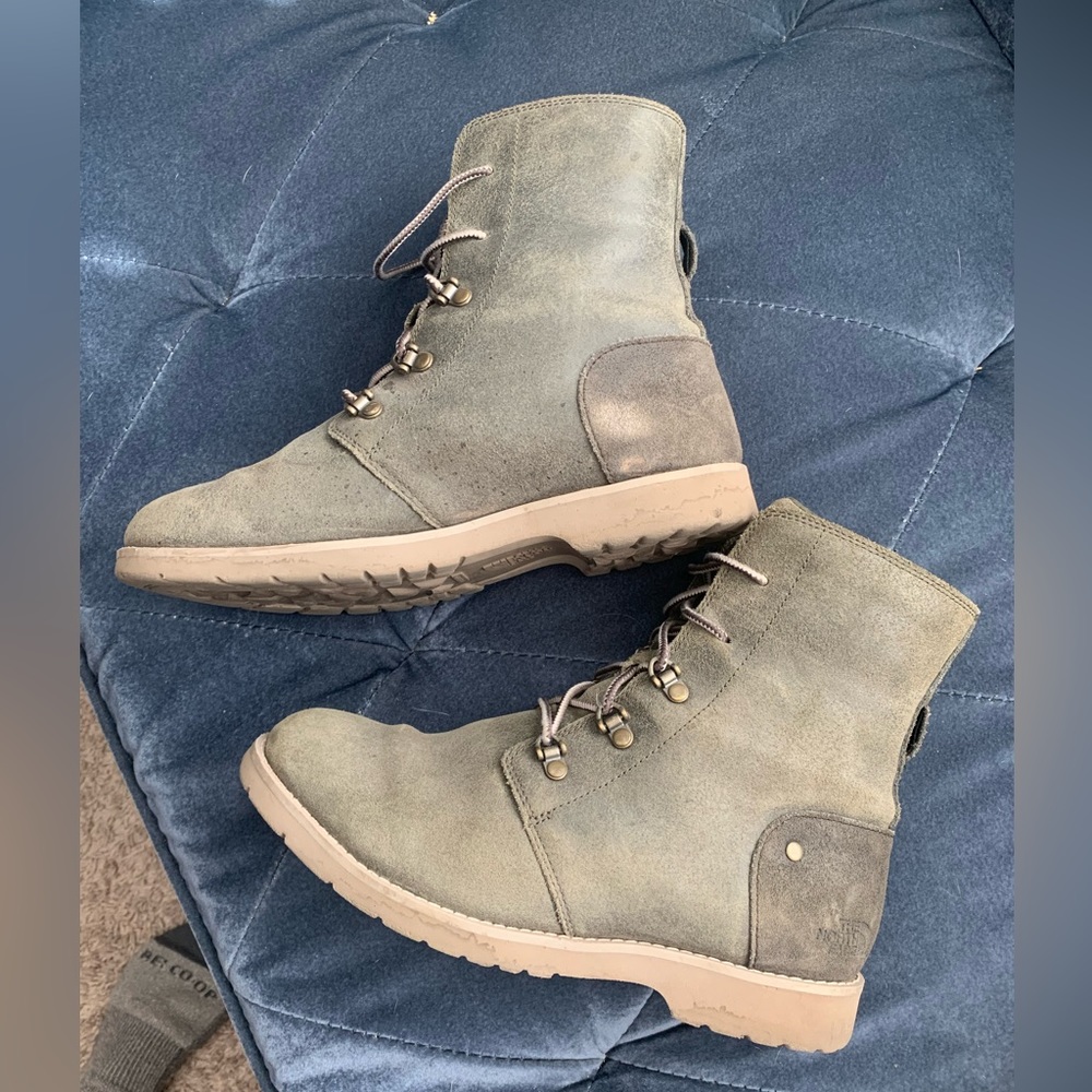 The North Face Olive Suede Booties